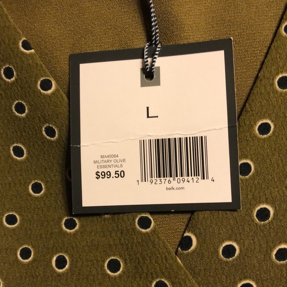 Madison faux wrap v-neck high low dress; short sleeves with cuffs; tie waist; - Picture 10 of 12